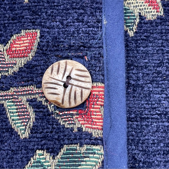 New Directions Floral Tapestry Jacket Artsy Boho Women's Size Large Floral Blue - Picture 10 of 12